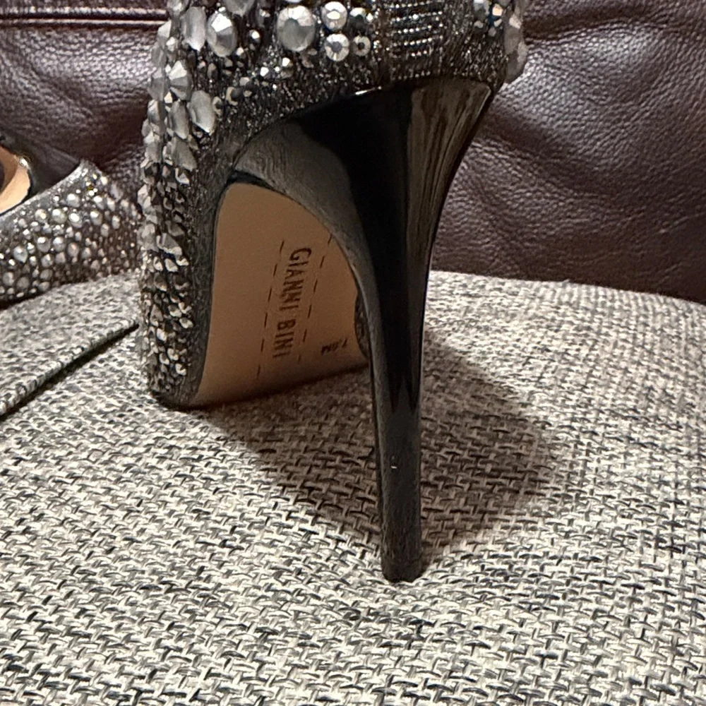 Gianni Bini Crystal Embellished Pointed-Toe Pumps - Silver